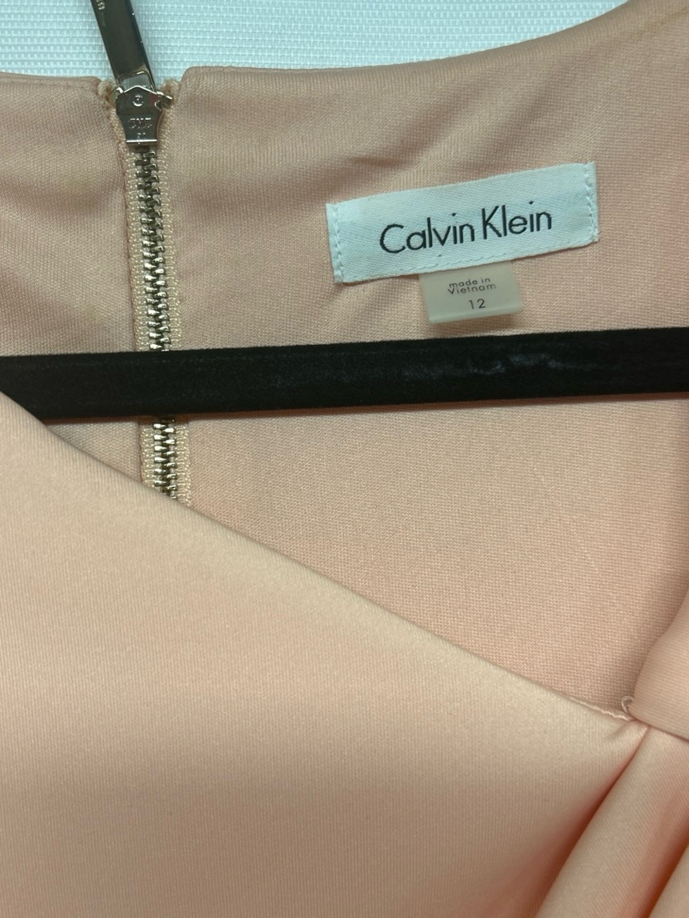 Calvin Klein Soft Blush Pink Dress with Gold Zipper